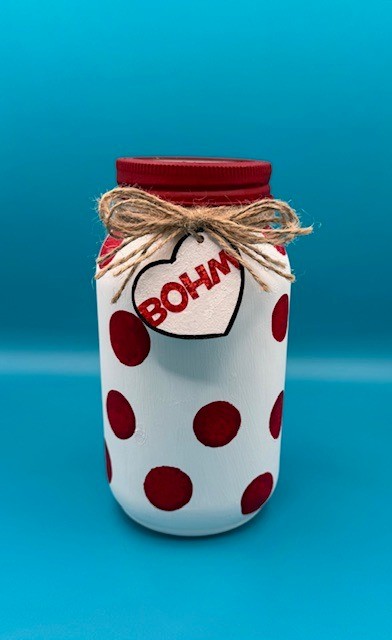Hand Painted Love Bohm Mason Utensil Jars. - Image 2